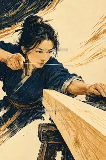 墨线照眉 · 插画 图像