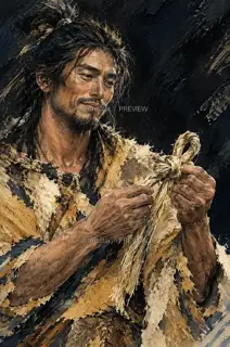 绳结前的笑 · 插画 图像