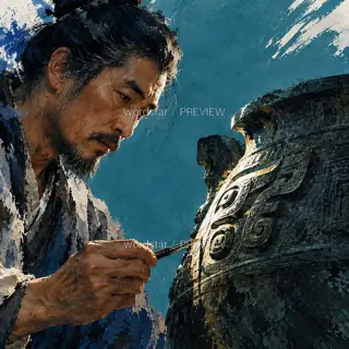 光循兽面 · 插画 图像