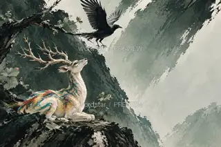 乌鸦惊起 · 插画 图像