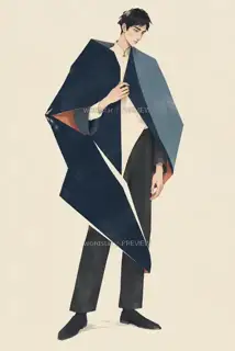折山行者·负形断山 · 插画 图像