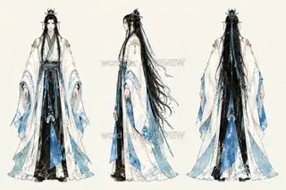 月汐行者·宣传页原人物·三视图 · 插画 图像