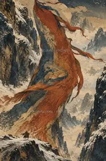 风旗立路 · 插画 AI 图像