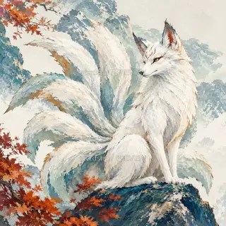 九尾垂云 · 插画 图像