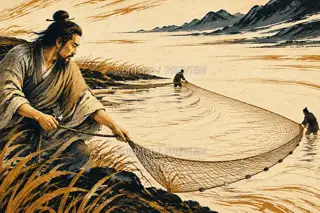 网向江面开 · 插画 图像