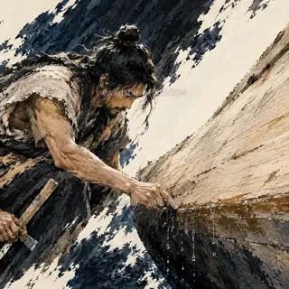 水线刻痕 · 插画 图像