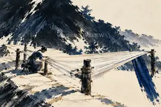 山坡晒经 · 插画 图像
