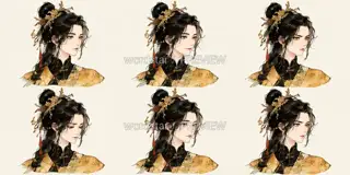 曜金乐师·踏歌唤昼·神情 · 插画 图像