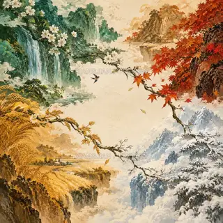 四时共一空 · 插画 AI 图像