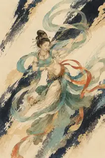 击鼓回腰 · 插画 图像