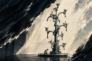 铜枝暗室 · 插画 图像
