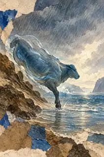 归海 · 纸艺 AI 图像
