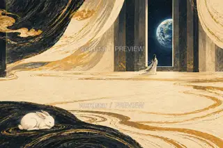 隔窗看地球 · 插画 图像