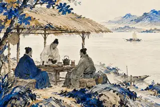 渡旁茶棚 · 插画 图像