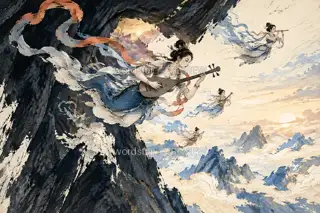 石窟曙色 · 插画 图像