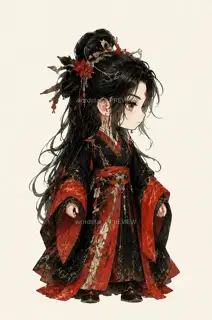 绯灯夜巡·宣传页原人物·Q版化身 · 插画 图像