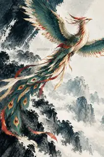 一羽过群山 · 插画 图像