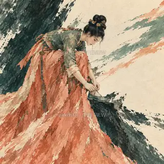 系带待鼓 · 插画 图像