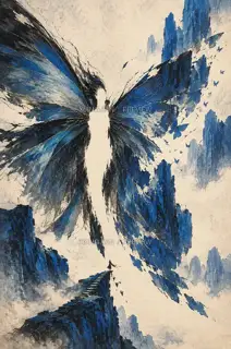 人形穿翼 · 插画 AI 图像