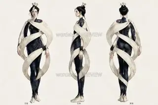 补夜织者·星骨织衣·同板三视图 · 插画 图像