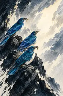 并肩待霁 · 插画 图像
