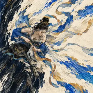 束带停弦 · 插画 图像