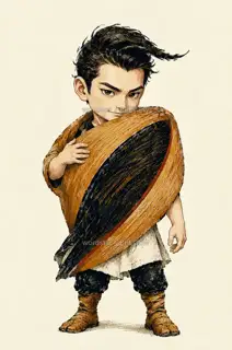 拾雷童子·鼓骨回声·Q版化身 · 插画 图像