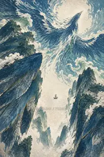 海涌入天 · 插画 AI 图像