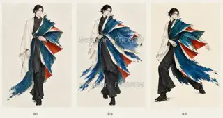 折山行者·回身过山·行止 · 插画 图像