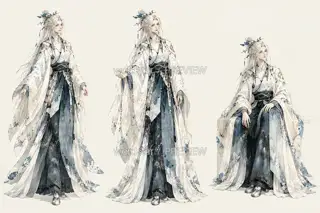 雪瓷观梦·宣传页原人物·行止 · 插画 图像