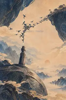 鹊桥初成 · 插画 AI 图像