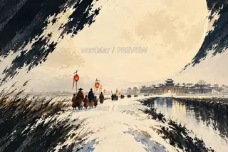 城外接灯 · 插画 图像