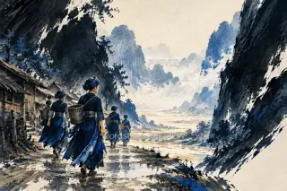 雨歇山坳 · 插画 图像