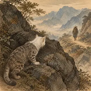 看路人 · 版画 AI 图像