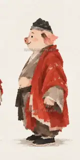 八戒 · 左侧 · 纸艺 AI 图像