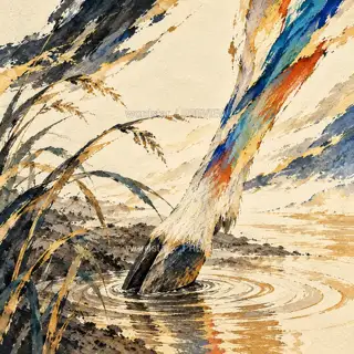 伤苇沾蹄 · 插画 图像