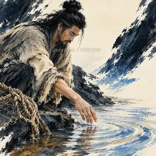水纹在掌 · 插画 图像