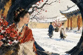 雪庭迎春 · 插画 图像