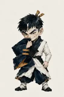 拾雷童子·断雷藏袖·Q版化身 · 插画 图像