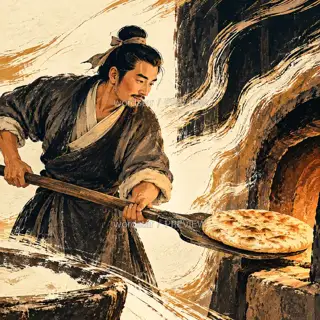 胡饼出炉 · 插画 图像