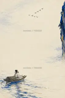江上雁影 · 插画 图像
