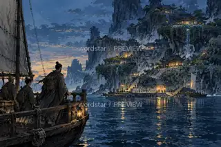 夜泊异国 · 插画 图像