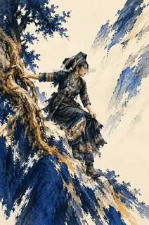 攀根越坡 · 插画 图像