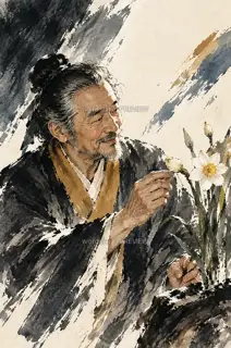 新岁照鬓 · 插画 图像