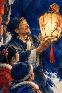 灯里一张脸 · 插画 图像