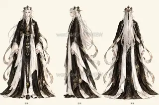 山海织梦人·宣传页原人物·同板三视图 · 插画 图像