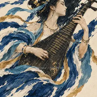 指压弦柱 · 插画 图像