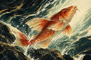 摆尾破浪 · 插画 图像