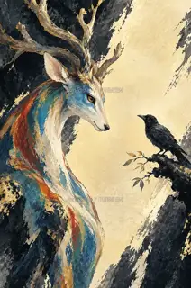 回首听鸦 · 插画 图像