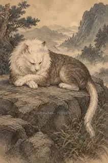 石上伏 · 版画 AI 图像
